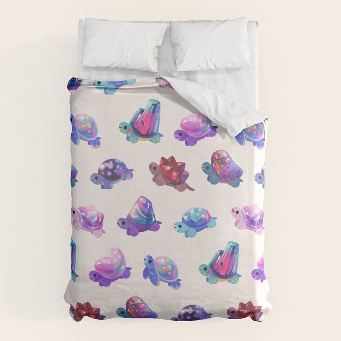 Jewel turtle - pastel Duvet Cover Gallery Image 1