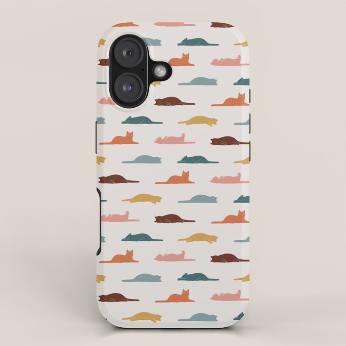 Lazy Cat Pattern iPhone Case Gallery Image 1