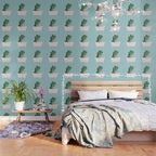 Playful T-Rex in Bathtub in Green Wallpaper Gallery Image 3