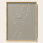 Minimal Line Art Woman Figure II Serving Tray Gallery Image 1