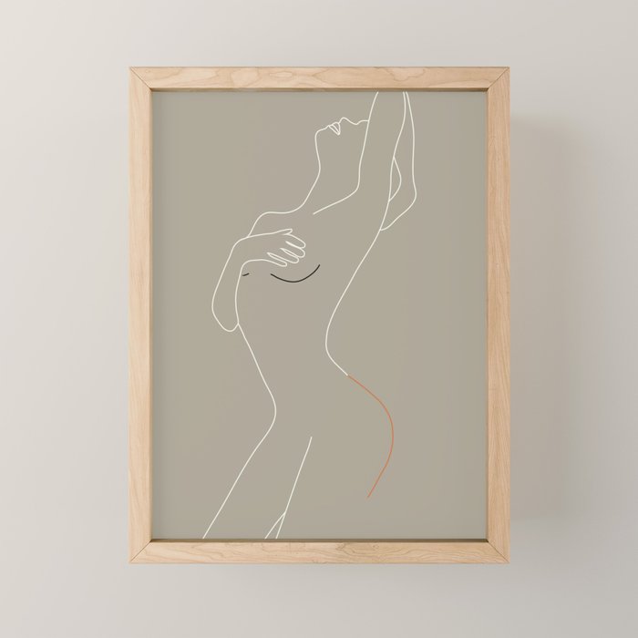 Minimal Line Art Woman Figure II Mini Art Print Gallery Image 1