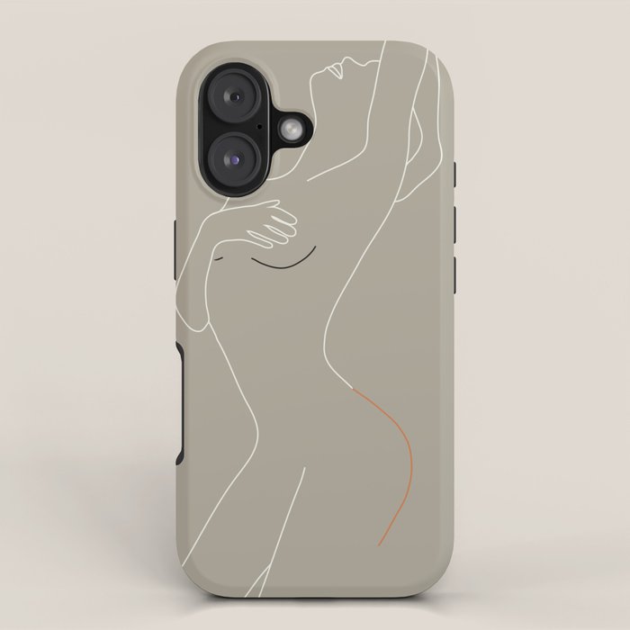 Minimal Line Art Woman Figure II iPhone Case Gallery Image 1