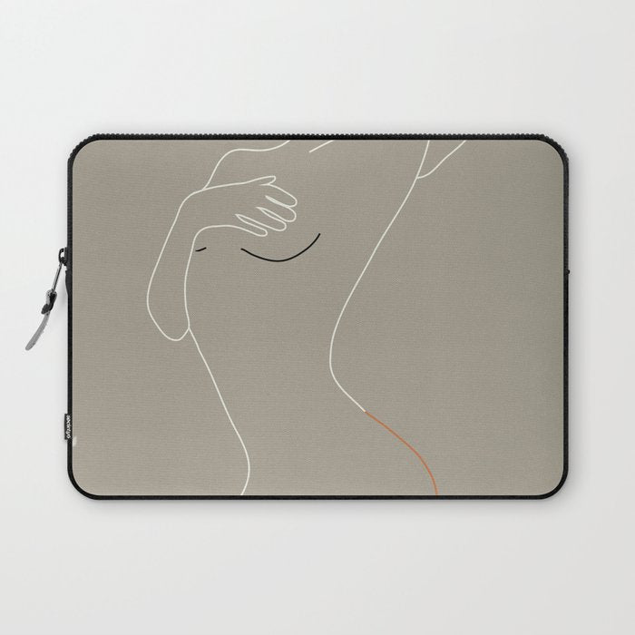 Minimal Line Art Woman Figure II Laptop Sleeve Gallery Image 1