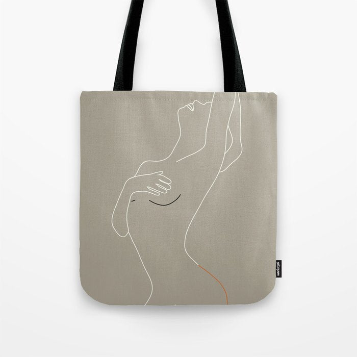 Minimal Line Art Woman Figure II Tote Bag Gallery Image 1