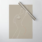 Minimal Line Art Woman Figure II Wrapping Paper Gallery Image 1
