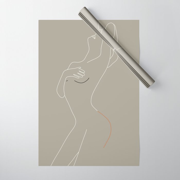 Minimal Line Art Woman Figure II Wrapping Paper Gallery Image 1