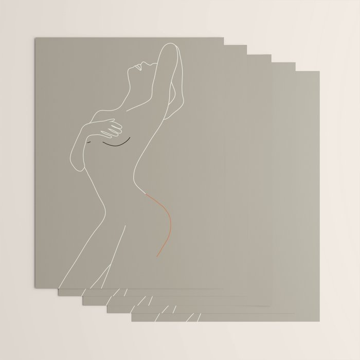 Minimal Line Art Woman Figure II Wrapping Paper Gallery Image 3