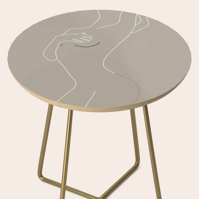 Minimal Line Art Woman Figure II Side Table Gallery Image 2