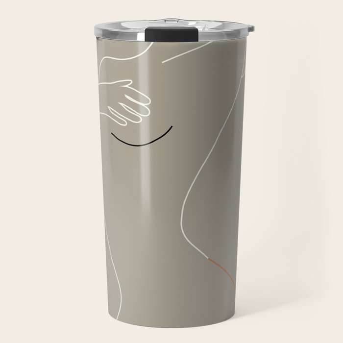 Minimal Line Art Woman Figure II Travel Mug Gallery Image 1