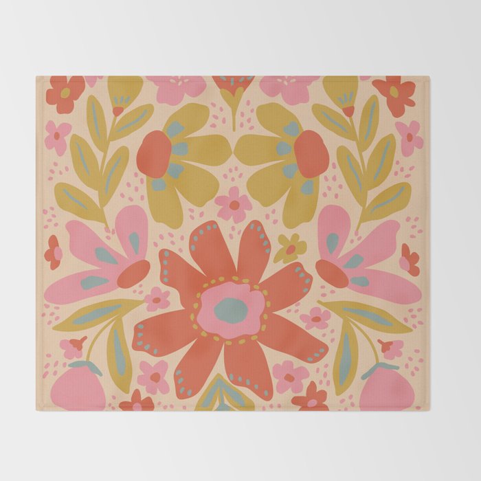 Happy Bloom Throw Blanket Gallery Image 2