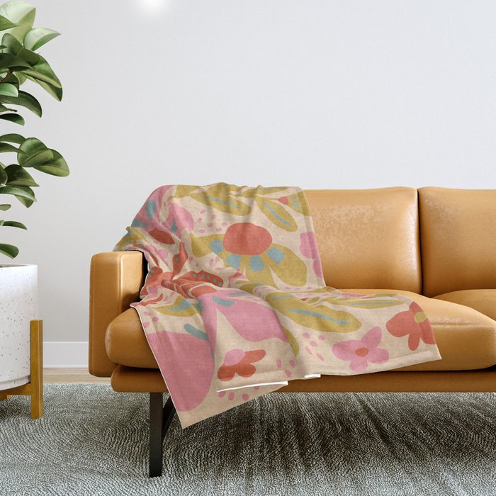 Happy Bloom Throw Blanket Gallery Image 1
