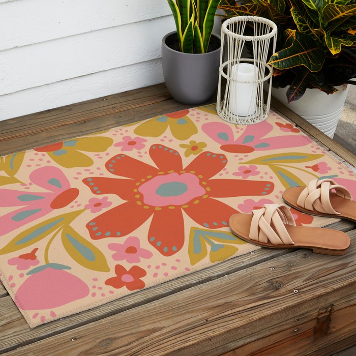 Happy Bloom Outdoor Rug Gallery Image 2