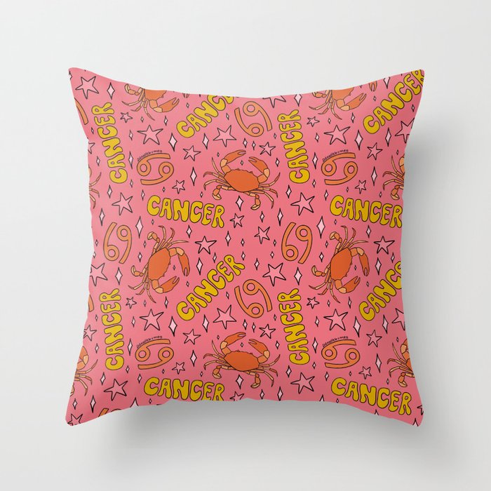 Cancer Print Throw Pillow Gallery Image 6