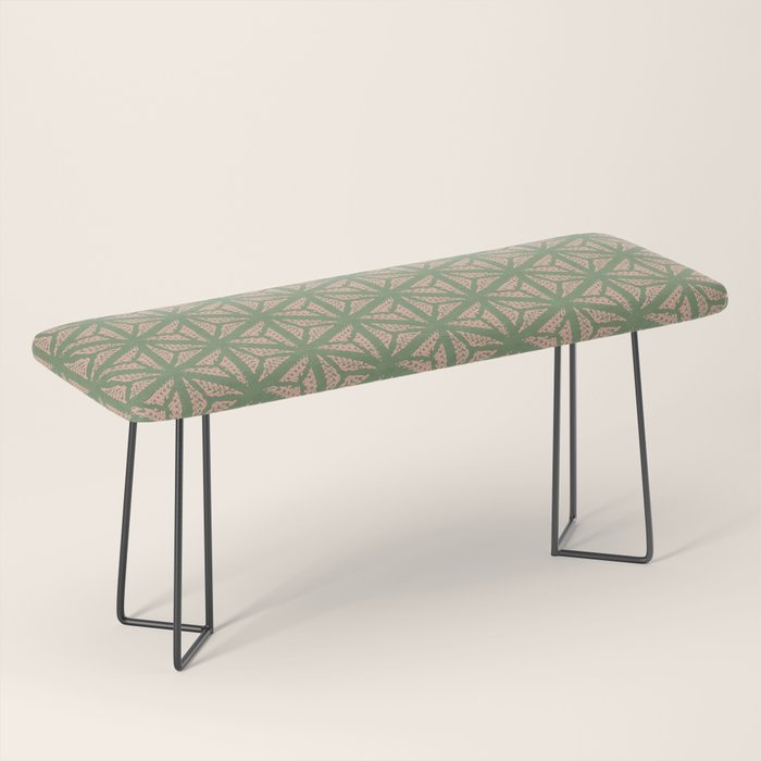 Threaded Geometric Green Peach Bench Gallery Image 1