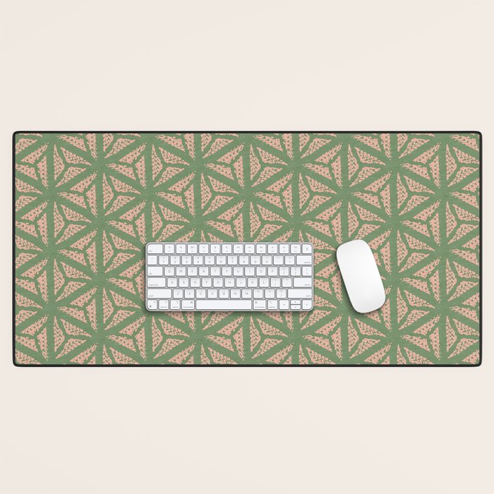 Threaded Geometric Green Peach Desk Mat Gallery Image 1