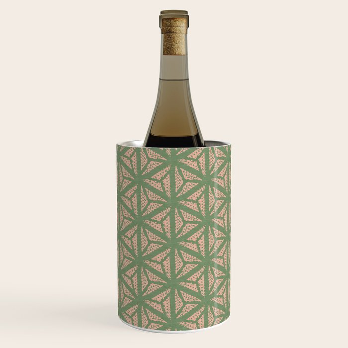 Threaded Geometric Green Peach Wine Chiller Gallery Image 1