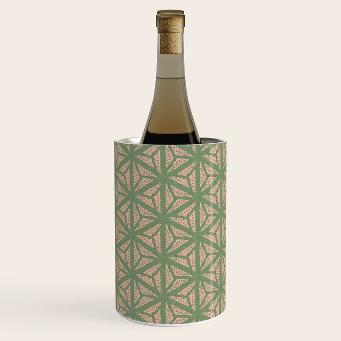 Threaded Geometric Green Peach Wine Chiller Gallery Image 2
