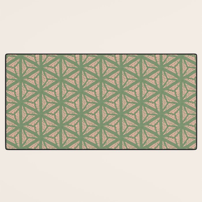 Threaded Geometric Green Peach Desk Mat Gallery Image 3