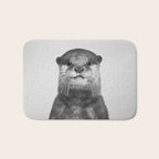Otter - Black & White Bath Mat Gallery Image 1