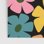 Retro Flower - Big Daisy Black background Poster Gallery Image 3