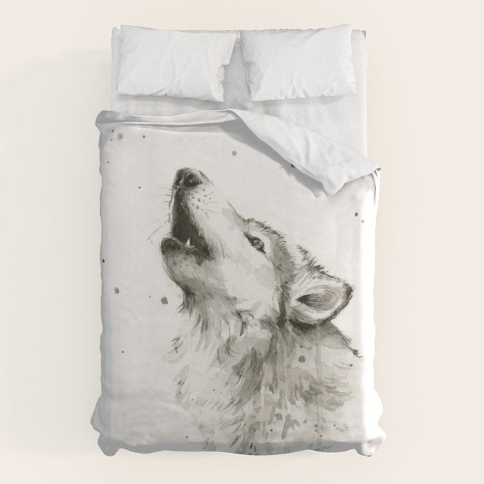 Wolf Howling Duvet Cover Gallery Image 1