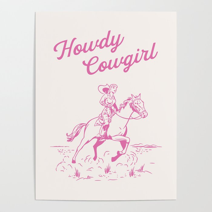 Howdy Cowgirl Pink Poster Gallery Image 4