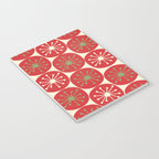 Atomic Dots Retro Mid-century Christmas Pattern in Light Olive Green, Red, and Cream Notebook Gallery Image 3