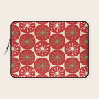Atomic Dots Retro Mid-century Christmas Pattern in Light Olive Green, Red, and Cream Laptop Sleeve Gallery Image 1