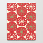 Atomic Dots Retro Mid-century Christmas Pattern in Light Olive Green, Red, and Cream Notebook Gallery Image 4