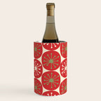 Atomic Dots Retro Mid-century Christmas Pattern in Light Olive Green, Red, and Cream Wine Chiller Gallery Image 2
