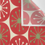 Atomic Dots Retro Mid-century Christmas Pattern in Light Olive Green, Red, and Cream Wall Tapestry Gallery Image 3