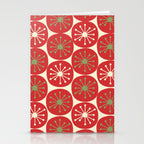 Atomic Dots Retro Mid-century Christmas Pattern in Light Olive Green, Red, and Cream Stationery Card Gallery Image 2