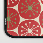Atomic Dots Retro Mid-century Christmas Pattern in Light Olive Green, Red, and Cream Laptop Sleeve Gallery Image 3