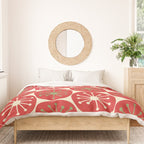Atomic Dots Retro Mid-century Christmas Pattern in Light Olive Green, Red, and Cream Duvet Cover Gallery Image 3