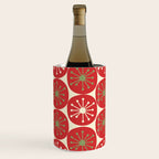 Atomic Dots Retro Mid-century Christmas Pattern in Light Olive Green, Red, and Cream Wine Chiller Gallery Image 3