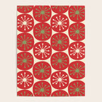 Atomic Dots Retro Mid-century Christmas Pattern in Light Olive Green, Red, and Cream Poster Gallery Image 4