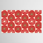 Atomic Dots Retro Mid-century Christmas Pattern in Light Olive Green, Red, and Cream Tablecloth Gallery Image 2