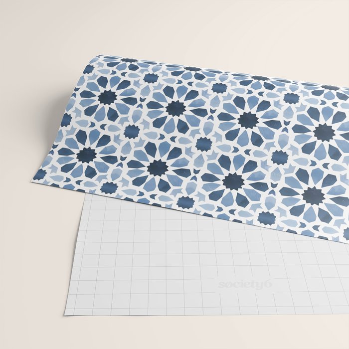 Watercolor Zellige Harmony Wrapping Paper Gallery Image 2
