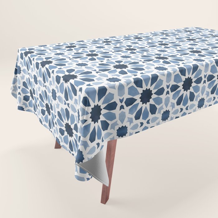 Watercolor Zellige Harmony Tablecloth Gallery Image 1