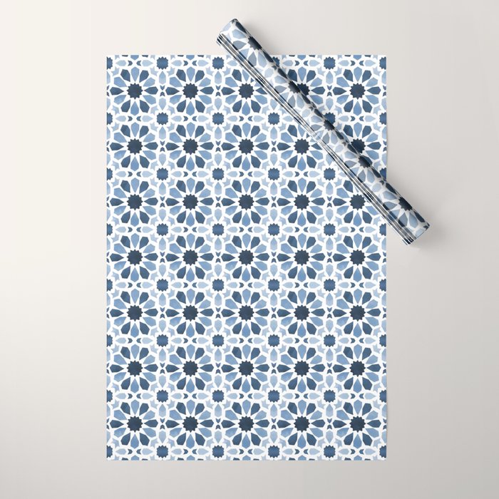 Watercolor Zellige Harmony Wrapping Paper Gallery Image 1