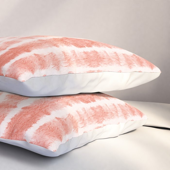 Shibori Stripe - Coral Blush Pillow Sham Gallery Image 3