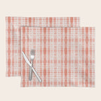 Shibori Stripe - Coral Blush Placemat Gallery Image 1