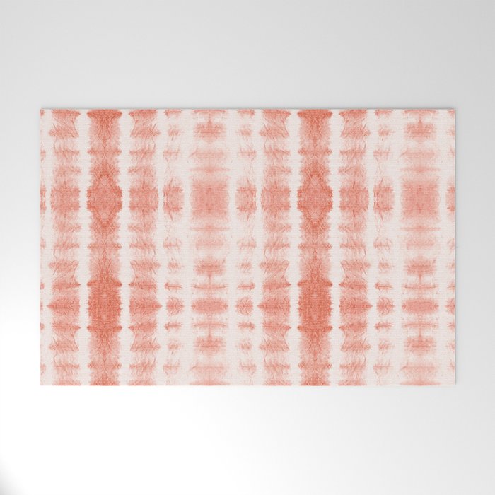 Shibori Stripe - Coral Blush Welcome Mat Gallery Image 1