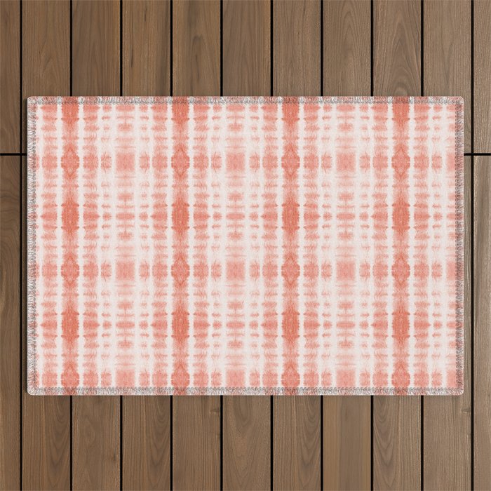 Shibori Stripe - Coral Blush Outdoor Rug Gallery Image 1