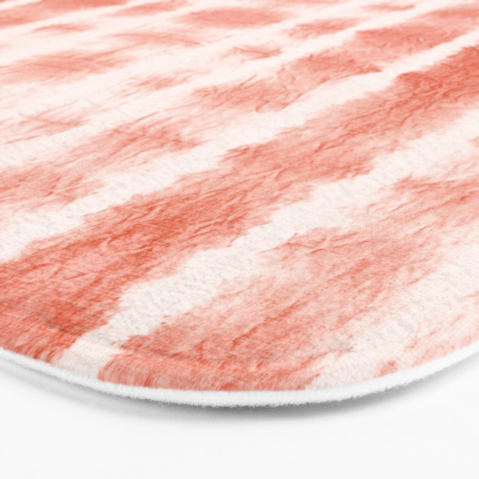Shibori Stripe - Coral Blush Bath Mat Gallery Image 3