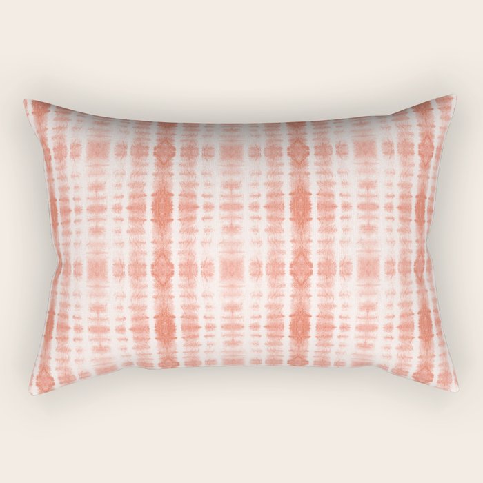 Shibori Stripe - Coral Blush Rectangular Pillow Gallery Image 2