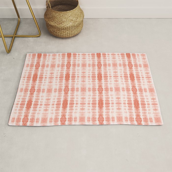 Shibori Stripe - Coral Blush Rug Gallery Image 1