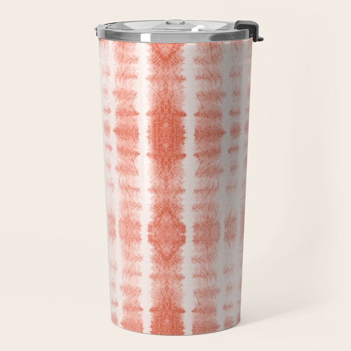 Shibori Stripe - Coral Blush Travel Mug Gallery Image 2