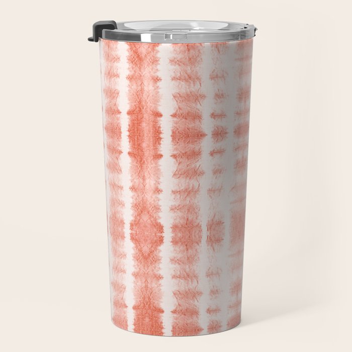 Shibori Stripe - Coral Blush Travel Mug Gallery Image 3