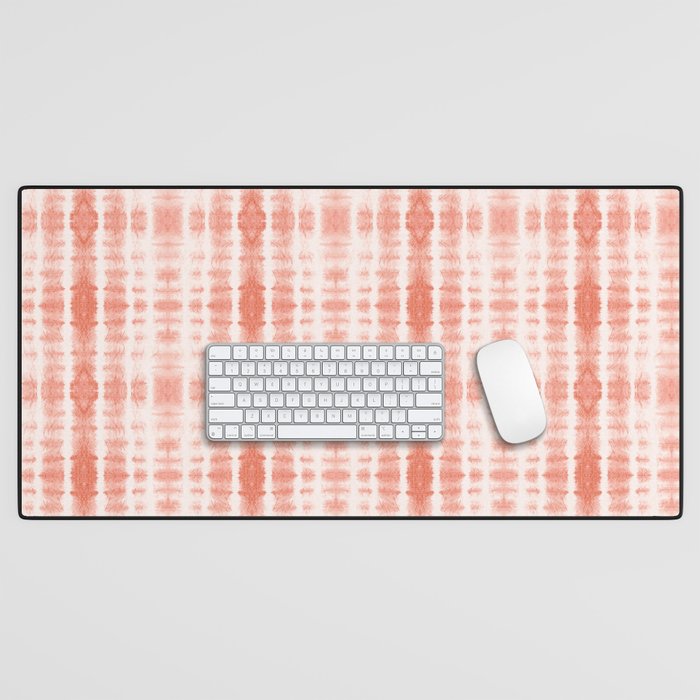 Shibori Stripe - Coral Blush Desk Mat Gallery Image 1